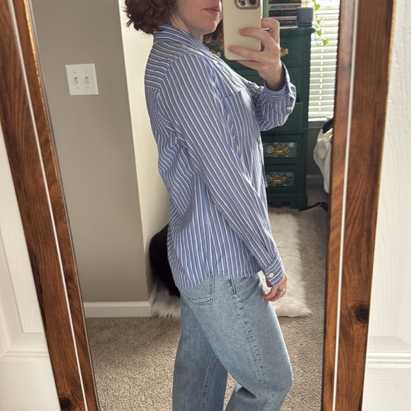 Blue Striped Button Down  size XS - Picture 3 of 6